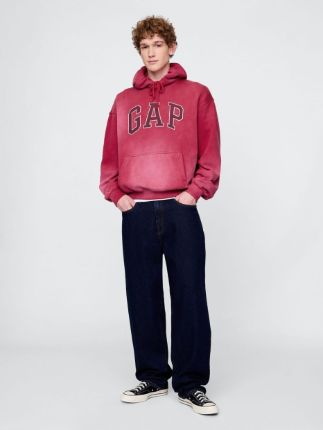 Стильное худи GAP флис 1159841563 (Красный S)