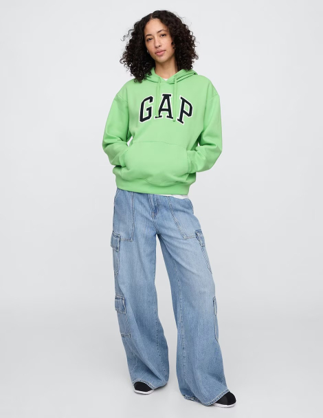 Стильное худи GAP на флисе 1159841622 (Зеленый S)
