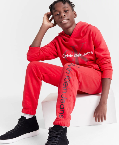 Детское худи на флисе Calvin Klein с логотипом 1159841950 (Красный S)