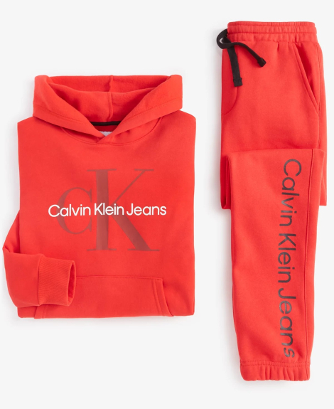 Детское худи на флисе Calvin Klein с логотипом 1159841950 (Красный S)