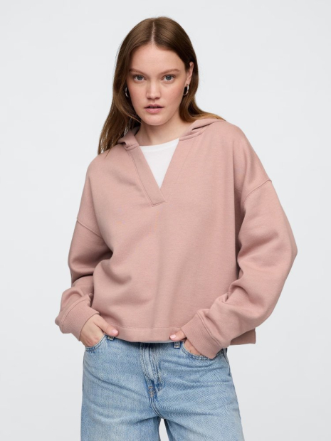 Женское худи на флисе GAP с V-образным вырезом 1159843177 (Розовый XL)