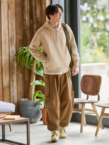 Стильне худи з капюшоном UNIQLO 1159845117 (Бежевий XL)