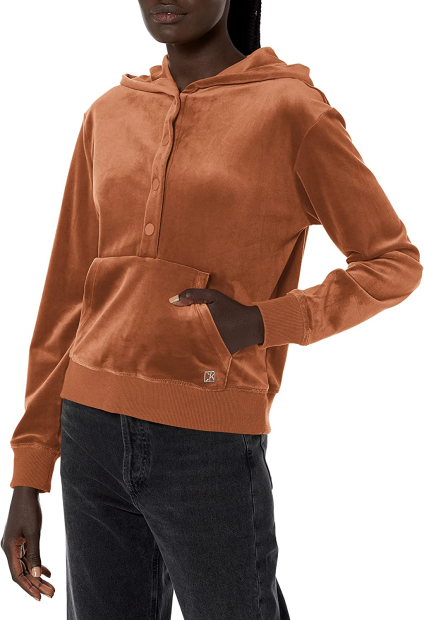 Женское плюшевое худи Calvin Klein с капюшоном 1159844184 (Коричневый XS)