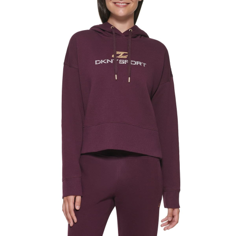 Женское худи DKNY на флисе 1159844542 (Бордовый L)