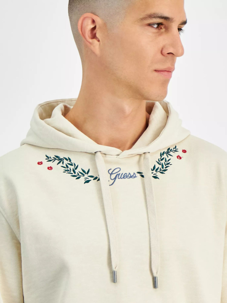 Чоловічі худі Guess з вишивкою на флісі 1159844544 (Бежевий XL)