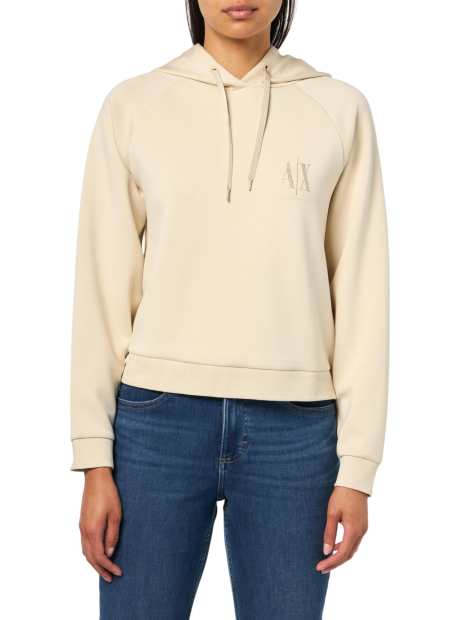 Женское худи Armani Exchange с капюшоном 1159846528 (Бежевый L)