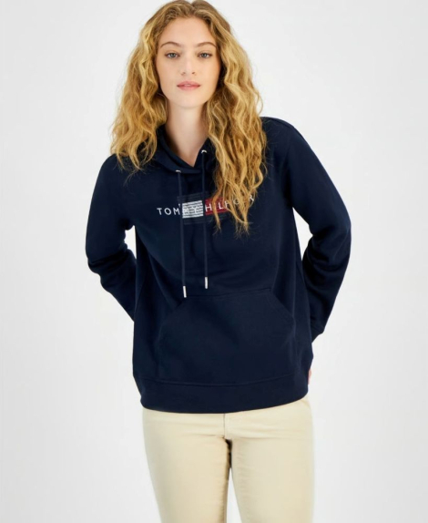 Женское худи Tommy Hilfiger на флисе 1159848330 (Синий M)