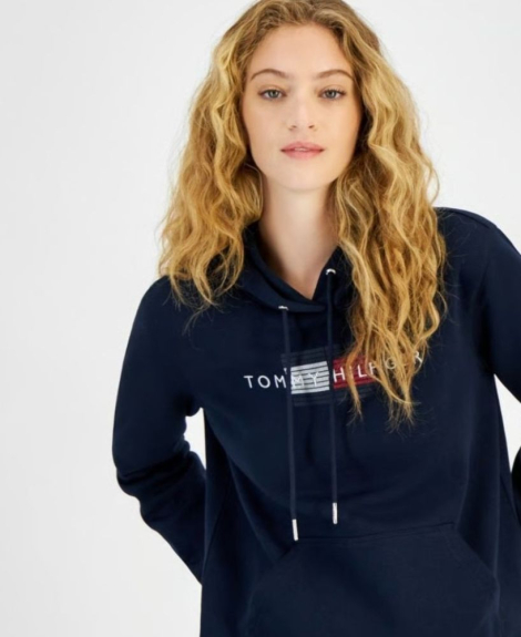 Женское худи Tommy Hilfiger на флисе 1159848330 (Синий M)