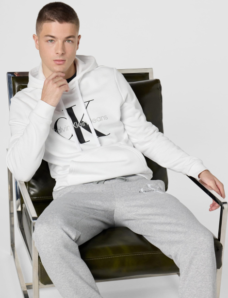 Чоловічий худий на флісі Calvin Klein з логотипом 1159851761 (Білий XL)