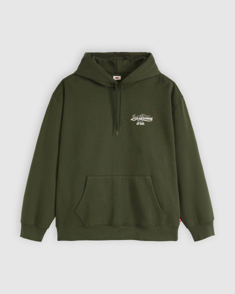 Мужское худи на флисе Levi's с принтом 1159858843 (Зеленый XL)