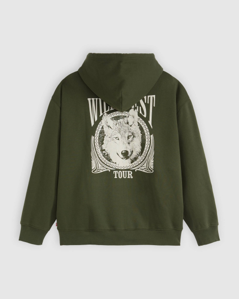 Мужское худи на флисе Levi's с принтом 1159858843 (Зеленый XL)