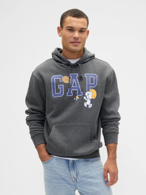 Мужское худи с принтом Peanuts GAP 1159860850 (Серый M)