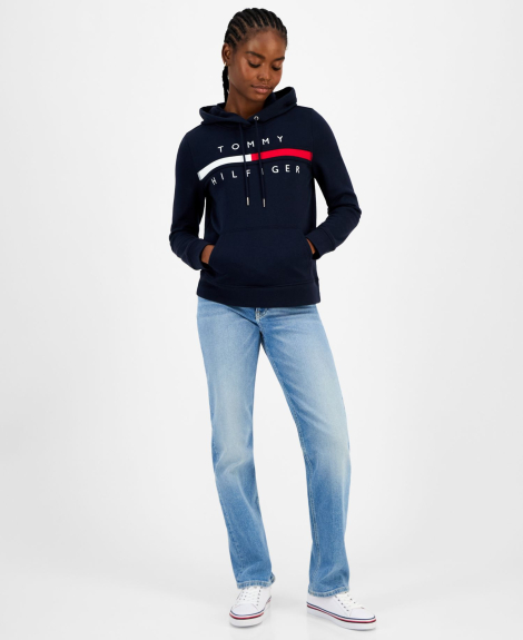 Женское худи Tommy Hilfiger на флисе 1159861248 (Синий XL)