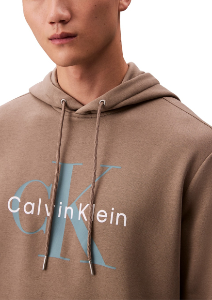 Чоловічий худі на флісі Calvin Klein з логотипом 1159862124 (Коричневий XXL)