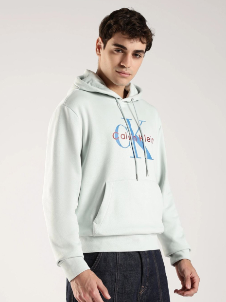 Чоловічий худі на флісі Calvin Klein з логотипом 1159862170 (Блакитний S)