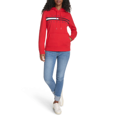 Женское худи Tommy Hilfiger на флисе 1159862519 (Красный S)