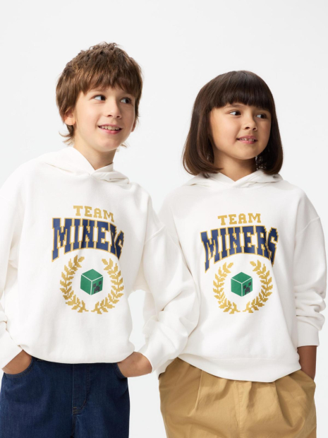 Худи Minecraft UNIQLO с капюшоном 1159862529 (Белый 9-10) на рост 135-145 см