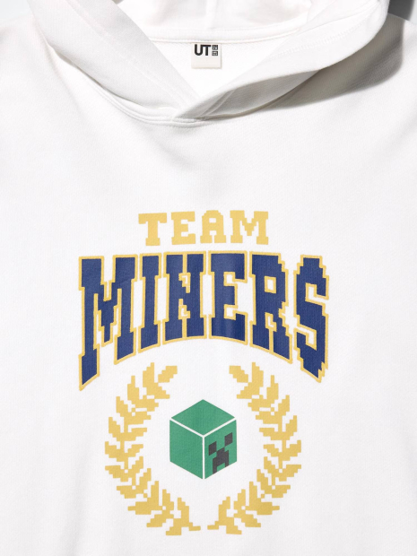 Худи Minecraft UNIQLO с капюшоном 1159862529 (Белый 9-10) на рост 135-145 см