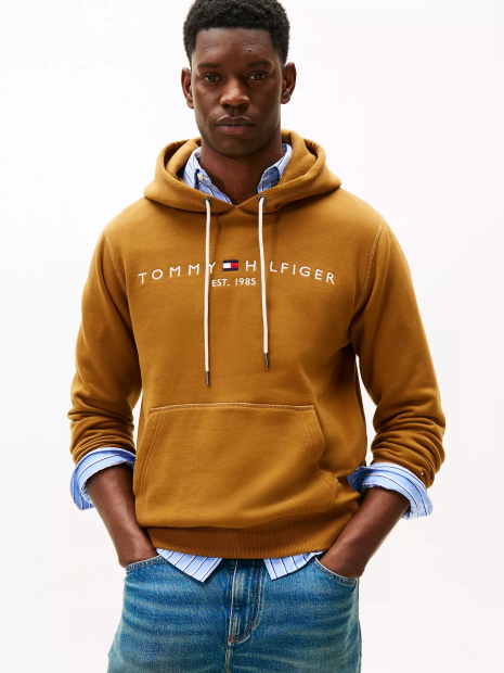 Мужское худи на флисе Tommy Hilfiger с логотипом 1159862912 (Коричневый M)