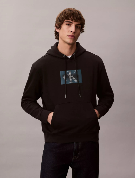 Мужское худи на флисе Calvin Klein с логотипом 1159862985 (Черный L)