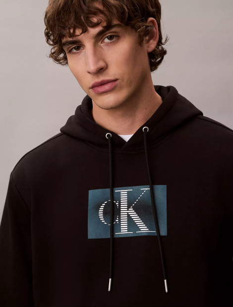 Мужское худи на флисе Calvin Klein с логотипом 1159862985 (Черный L)