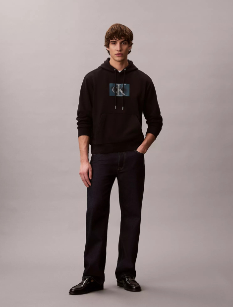 Мужское худи на флисе Calvin Klein с логотипом 1159862985 (Черный L)
