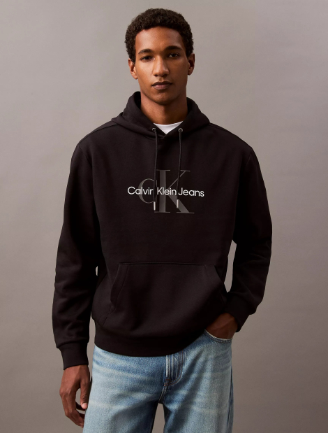 Мужское худи на флисе Calvin Klein с логотипом 1159862986 (Черный M)