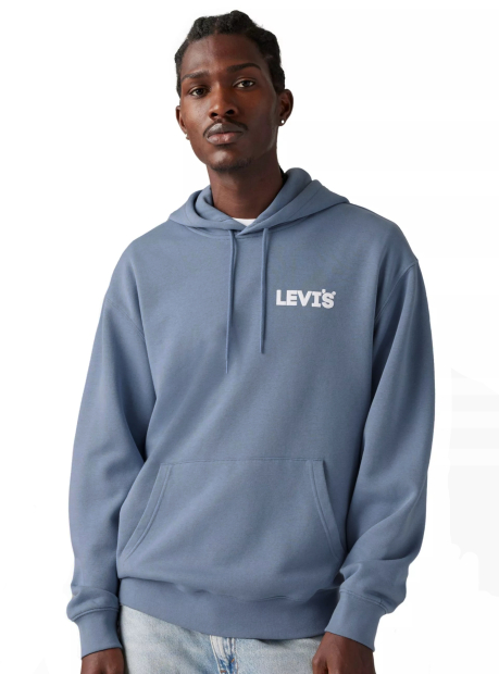 Мужское худи на флисе Levi's с логотипом 1159863304 (Синий M)