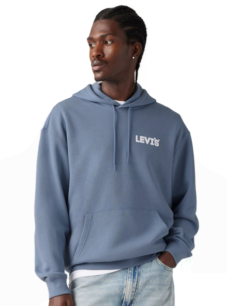Мужское худи на флисе Levi's с логотипом 1159863304 (Синий M)