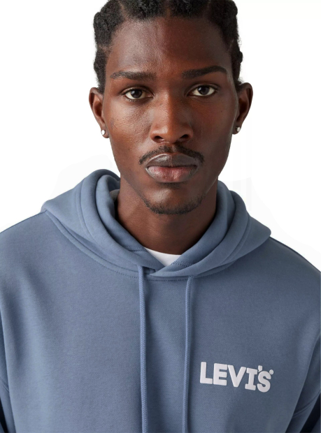 Мужское худи на флисе Levi's с логотипом 1159863304 (Синий M)