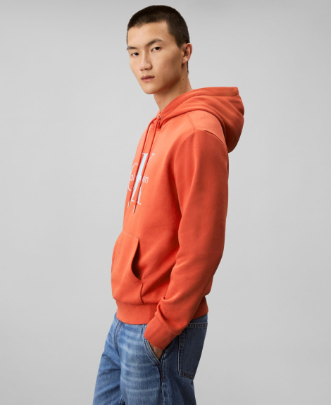 Мужское худи на флисе Calvin Klein с логотипом 1159863865 (Оранжевый XXL)