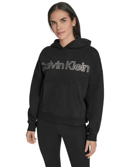 Женское худи на флисе Calvin Klein с капюшоном 1159864588 (Черный L)
