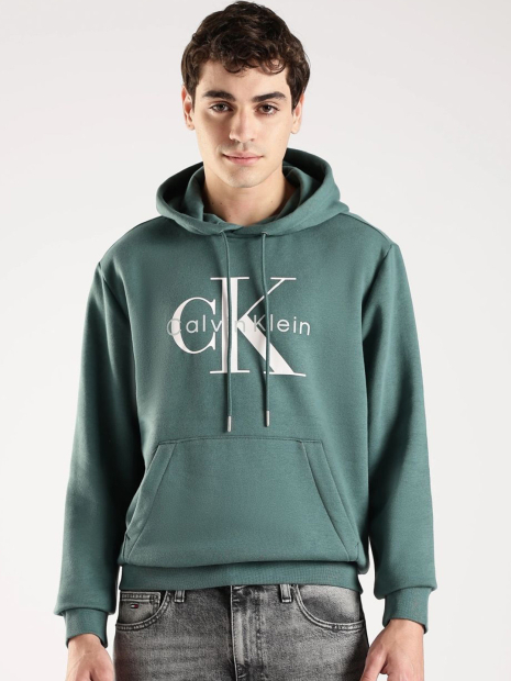 Мужское худи на флисе Calvin Klein с логотипом 1159864750 (Зеленый XS)