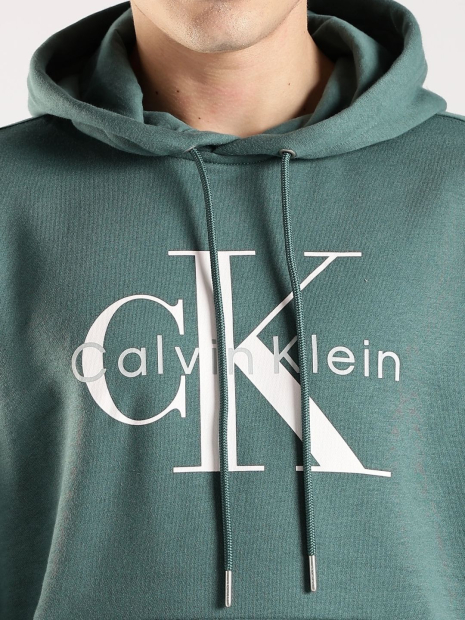 Мужское худи на флисе Calvin Klein с логотипом 1159864750 (Зеленый XS)