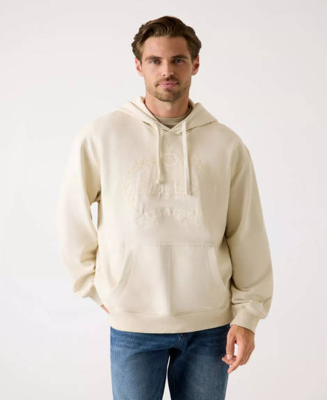 Мужское худи Guess с вышивкой 1159865596 (Молочный XL)