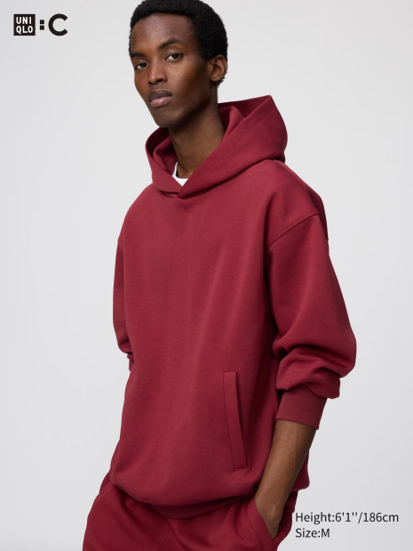 Худі з капюшоном UNIQLO оверсайз 1160069591 (Бордовий M)