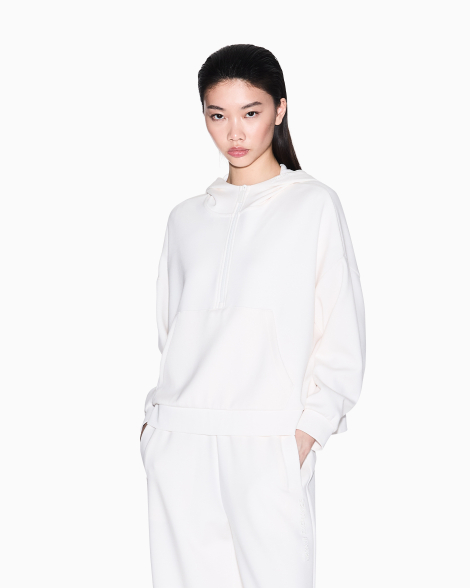 Женское худи Armani Exchange с капюшоном 1160152056 (Молочный XS)