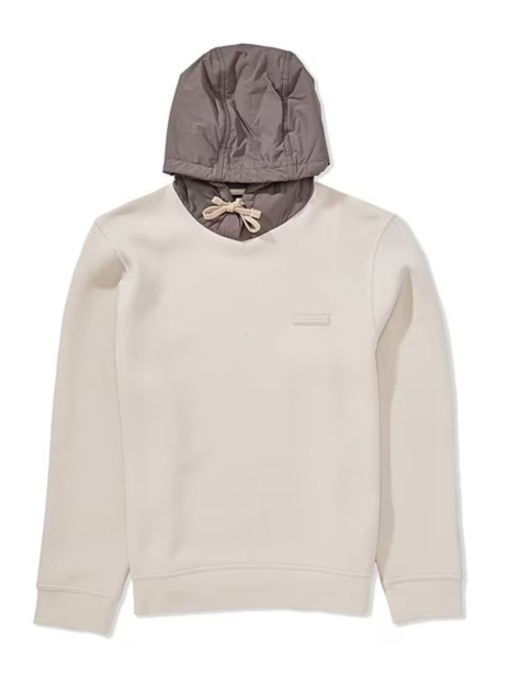 Чоловічий худі Armani Exchange з контрастним капюшоном 1160226731 (Бежевий/Сірий XXL)