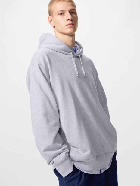 Худі з капюшоном UNIQLO 1160716437 (Сірий L)