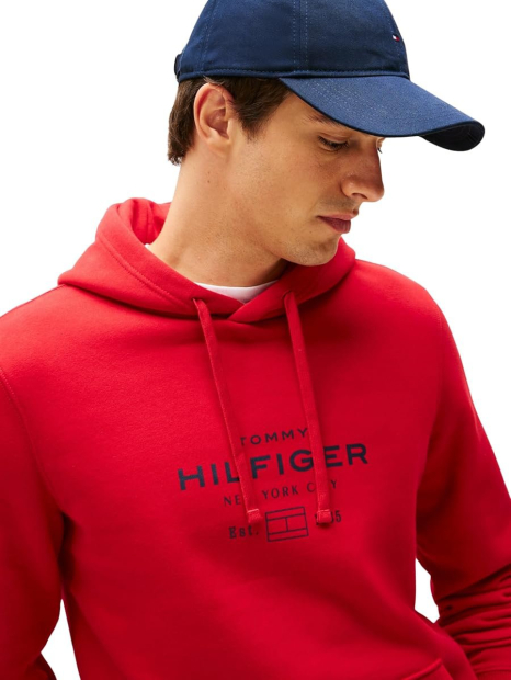 Чоловічий худі Tommy Hilfiger на флісі 1161245174 (Червоний XXL)