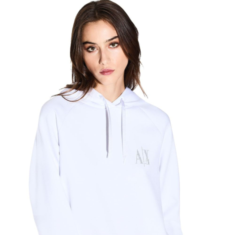 Женское худи Armani Exchange с логотипом из страз 1162095430 (Белый XS)