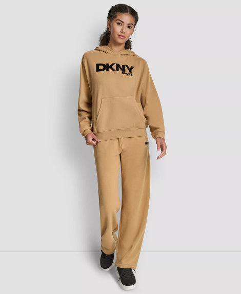 Женское худи на флисе DKNY с логотипом 1162656178 (Бежевый M)