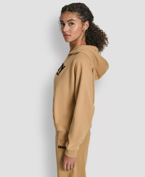 Женское худи на флисе DKNY с логотипом 1162656178 (Бежевый M)