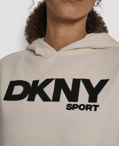 Женское худи на флисе DKNY с логотипом 1162657024 (Молочный S)