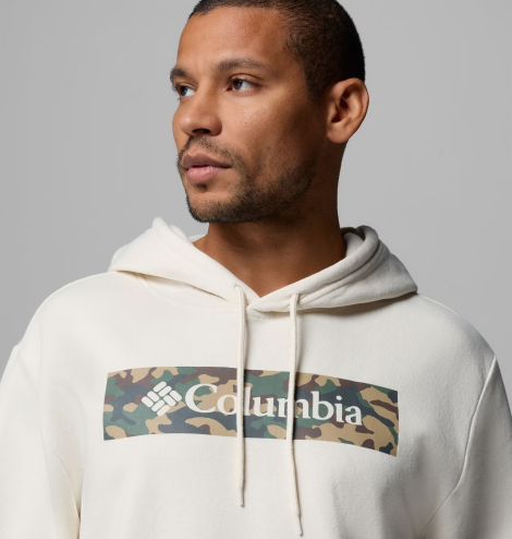 Чоловічий худі на флісі Columbia з принтом 1163197001 (Молочний M)