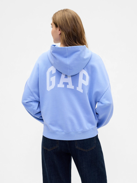 Укорочене худи на флісі GAP з логотипом 1163353692 (Блакитний S)