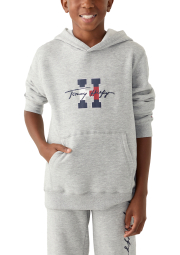 Детское худи на флисе Tommy Hilfiger с логотипом 1159839576 (Серый XL)