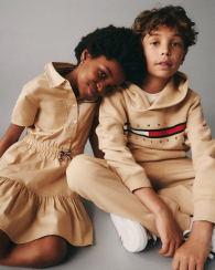 Дитяче худи на флісі Tommy Hilfiger з логотипом 1159841208 (Бежевий XL)