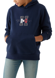 Детское худи на флисе Tommy Hilfiger с логотипом 1159841282 (Синий L)
