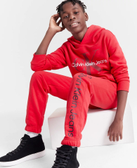 Детское худи на флисе Calvin Klein с логотипом 1159841950 (Красный S)